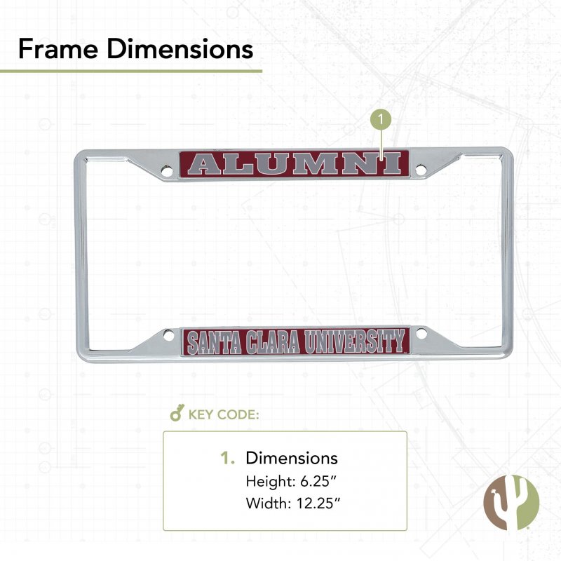 Santa Clara University Metal License Plate Frame And Sticker For Front Or Back Of Car Officially Licensed Sticker Combo Alumni