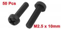 Uxcell M2 5 X 10mm Nylon Phillips Cross Pan Head Machine Screws Black 50 Pcs