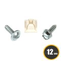 License Plate Retainers Steel And Plastic Zinc Clear Finish White 7 In Depth 1 4 By 3 Non Lockable Lid