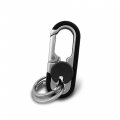 Heavy Duty Metal Car Keychain Anti Loss Key Fob Holder With Double Keyrings And Rotating Disk Zinc Alloy Stainless Steel Black 