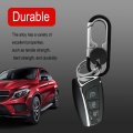 Heavy Duty Metal Car Keychain Anti Loss Key Fob Holder With Double Keyrings And Rotating Disk Zinc Alloy Stainless Steel Black