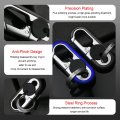 Heavy Duty Metal Car Keychain Anti Loss Key Fob Holder With Double Keyrings And Rotating Disk Zinc Alloy Stainless Steel Black