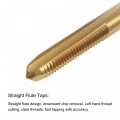 Uxcell Straight Flute Taps M4 X 0 7 Metric Left Hand Titanium Coated M35 Cobalt High Speed Steel Machine Tapping Screw Thread