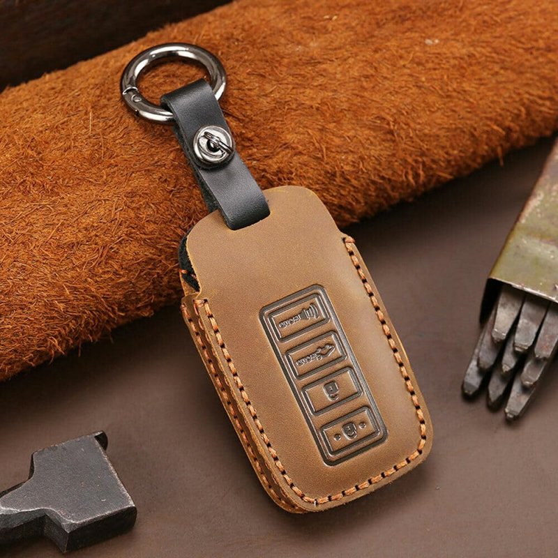 Leather Remote Smart Key Fob Case Cover Shell For Lexus Gs Es Is Rc Nx Lx Rx Brown Protector 4 Button Keys