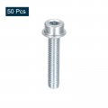 Uxcell M8x40mm Flanged Socket Head Cap Screws 50pcs 8 Grade Carbon Steel Hex Serrated Flange Bolts Machine