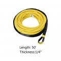 1 4 X 50 Synthetic Winch Rope W Rock Guard Hawse Fairlead Compatible With Atv Utv Suv Off-road Ramsey Red Yellow