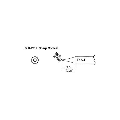 Hakko T15-i 2mm X 9 5mm Conical Solder Tip