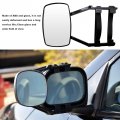 Saihisday Universal Clip-on Towing Mirrors 360 Degree Rotation Adjustable Extended Mirror Vibrationless Black 2 Pieces