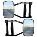Saihisday Universal Clip-on Towing Mirrors 360 Degree Rotation Adjustable Extended Mirror Vibrationless Black 2 Pieces