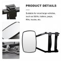Saihisday Universal Clip-on Towing Mirrors 360 Degree Rotation Adjustable Extended Mirror Vibrationless Black 2 Pieces