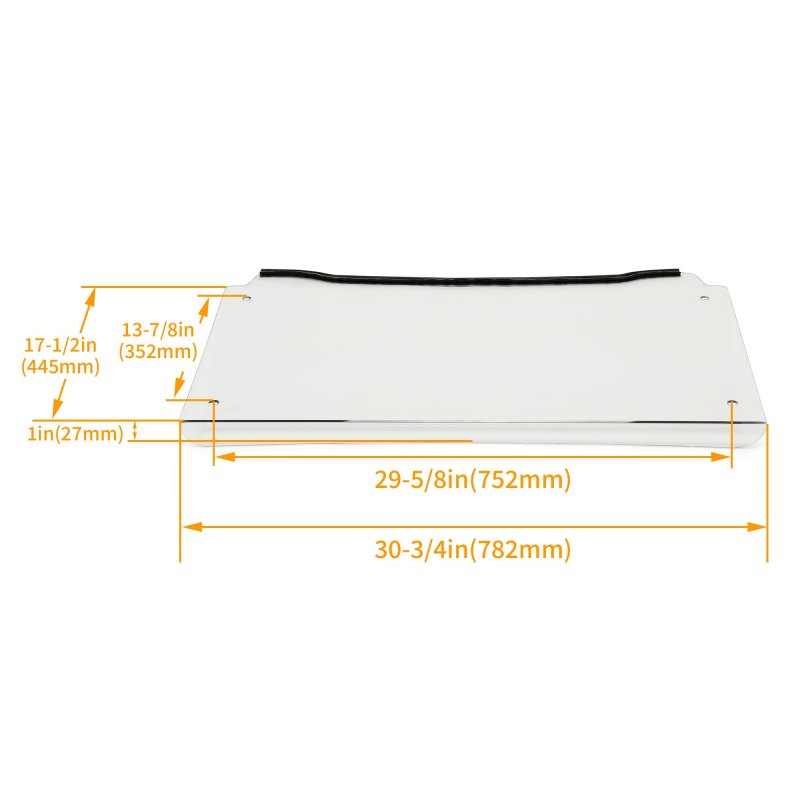 Hecasa Scratch Resistant Windshield For 2009-2021 Polaris Rzr 170 Front Full Clear Flip Windscreen