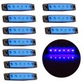 10 Pack 3 8 In 6 Led Marker Clearance Indicator Lights Blue Lens Light Waterproof Side Trailer For Truck Rv And Boat 