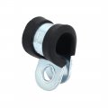 Uxcell 10mm Dia Rubber Lined R Shaped Zinc Plated Pipe Clip Cable Clamp 20pcs