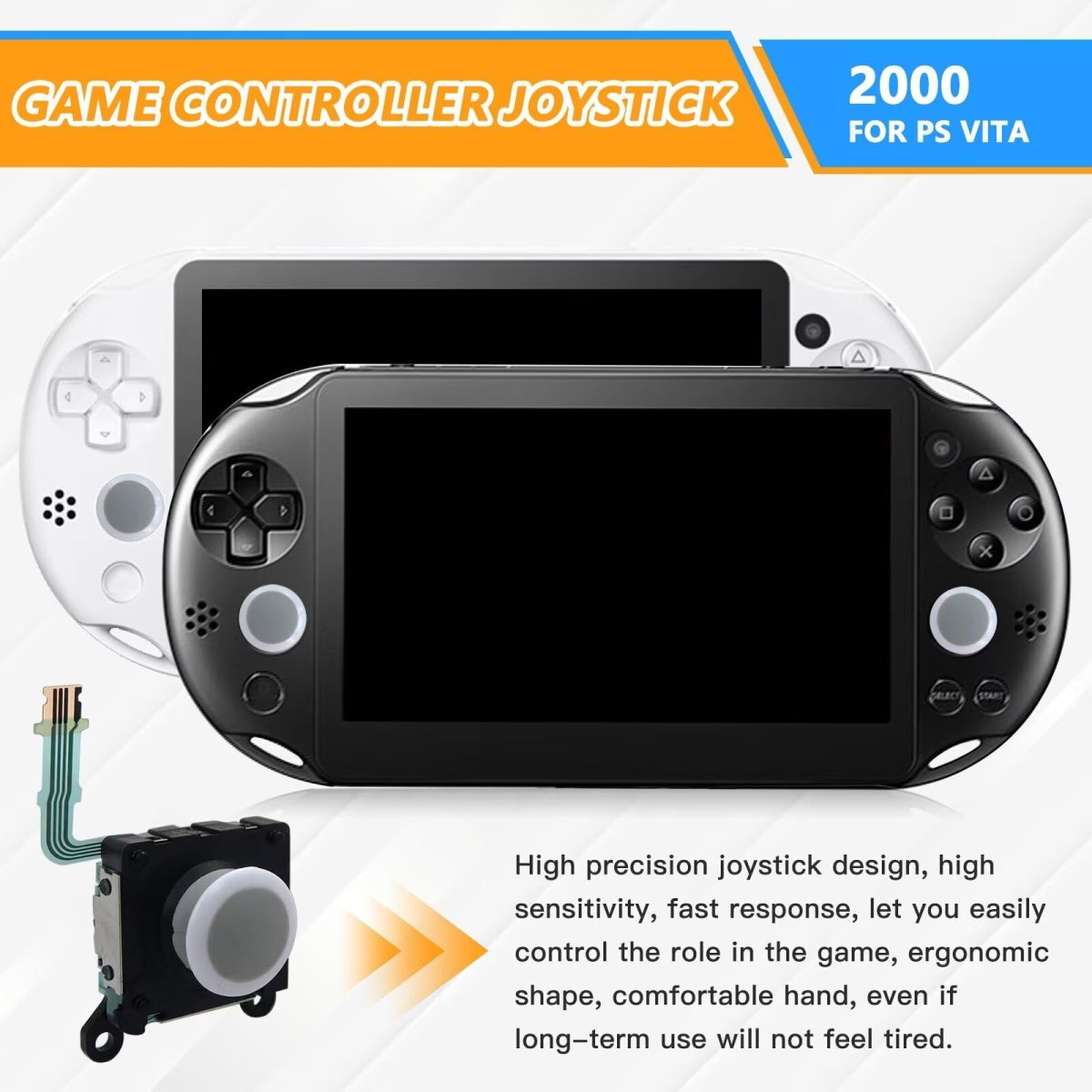 1x Left Right Analog Joystick Rocker Control Pad Stick Upgrade For Ps Vita 2000 2001 -white