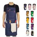 Stenffy Handmade Work Apron Denim Multiple Pockets Adjustable Cross Back Weight Bbq Cafe Kitchen Painting Carpenter Artist Jean 