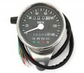 Mini Speedometer W Indicators Trip Meter 2240 60 Chrome Black Mph