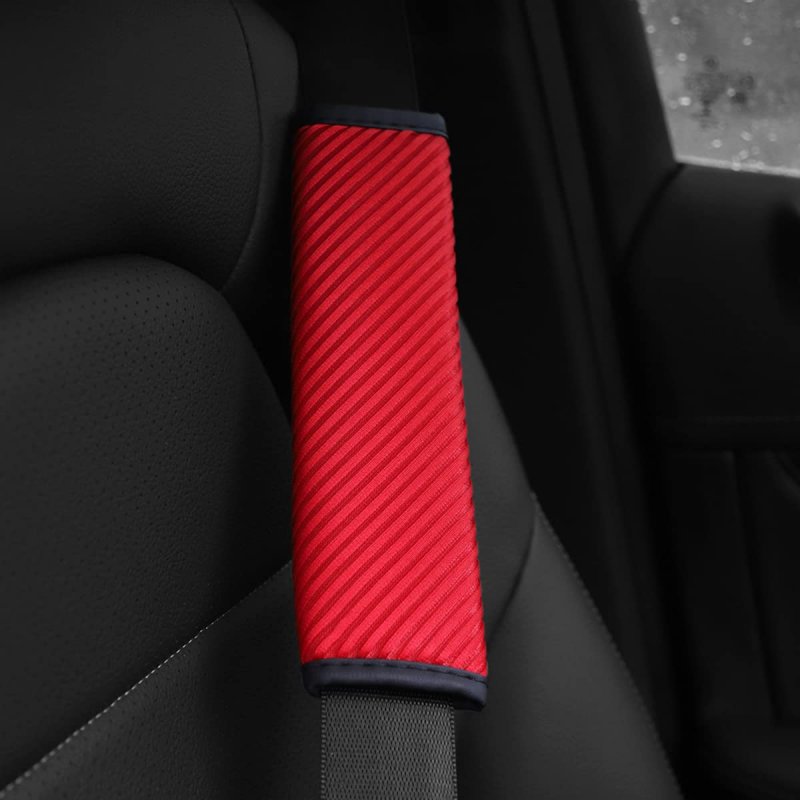 Auto Seat Belt Cover 2 Pack Breathable Shoulder Harness Pads For Car Universal Fit Polyester Neck Protector Adults Youth Kids