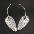 Httmt Chrome Flame Furious Mirror Race Compatible With H-d Sportster Dyna Touring Softail Glide