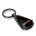 Ipick Image Made Black Dome Shinning Dark Gunmetal Metal Teardrop Key Chain With Logo For Srt-8 Dodge Jeep Ram
