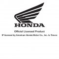 Graphics More Honda Powersports Logo Keychain With Leather Fabric Belt Clip-on Carabiner