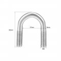 Uxcell U-bolts 5pcs 0 67 17mm Inner Width 35mm Length M6 304 Stainless Steel U-bolt Fastener For 16mm Pipe Dia