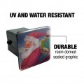 Christmas Holiday Santa Making His Rounds Tow Trailer Hitch Cover Plug Insert