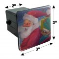 Christmas Holiday Santa Making His Rounds Tow Trailer Hitch Cover Plug Insert