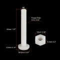 Uxcell 20 Pairs Nylon Screw Nut Assortment M6x40mm Slotted Pan Head Screws M6 Hex Nuts For Machinery Electronics White