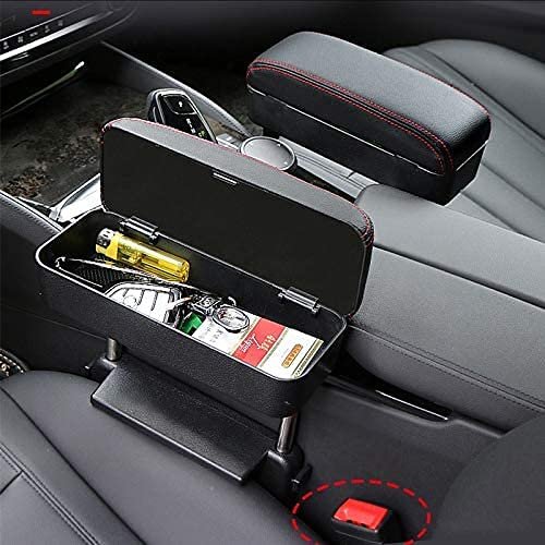 Senyazon Car Console Armrest Box Arm Rest Height Adjustable Comfort Elbow Pad Armres Storage Organizer Grey