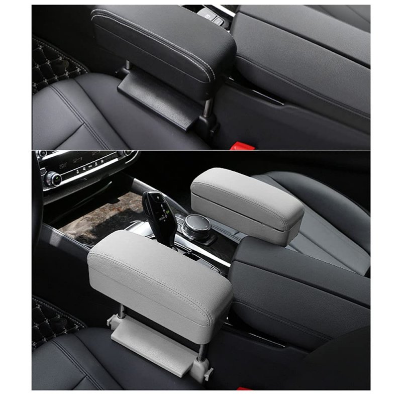 Senyazon Car Console Armrest Box Arm Rest Height Adjustable Comfort Elbow Pad Armres Storage Organizer Grey