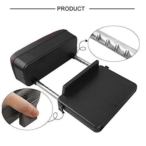 Senyazon Car Console Armrest Box Arm Rest Height Adjustable Comfort Elbow Pad Armres Storage Organizer Grey
