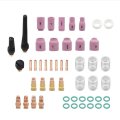Tig Welding Equipment For Wp 17 18 26 Torch Kit With Gas Lens Alumina Nozzles Glass Cups 49pcs