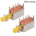 Uxcell Push Button Switch Dpdt 6 Pin 1 Position Self-locking Yellow 10pcs