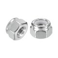 15pcs 1 4 -20 Nylon Insert Hex Lock Nuts 316 Stainless Steel Self-locking Stop Nut For Industrial Construction Fasteners Silver 