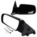 Ocpty Black Driver Side And Passenger View Mirror Smooth With Manual Adjustment Fold Non-heated Compatible For 1988-1998