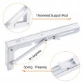 Uxcell 2 Pcs Folding Shelf Brackets 8 Inch Iron Collapsible L Bracket Wall Mounted For Table Work Bench White