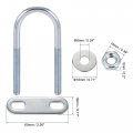 Uxcell Round U-bolts 4 Sets 1 34 34mm Inner Width 75mm Length Steel M6 With Nut Plate Washer