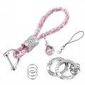 Plusroc Crystal Car Keychain For Women Bling Rhinestones Chain Ring Key Accessories Pink 