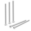 30 Pcs M4-0 7x60 Machine Screws Phillips Pan Cross Head Fasteners Bolts 304 Stainless Steel Silver For Wall Socket House 