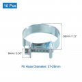 Uxcell 10pcs Mini Fuel Line Pipe Hose Clamp Clip Adjustable 27-29mm 1 06 -1 14 Injection Style Zinc Plated Tube Clamps
