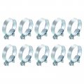 Uxcell 10pcs Mini Fuel Line Pipe Hose Clamp Clip Adjustable 27-29mm 1 06 -1 14 Injection Style Zinc Plated Tube Clamps