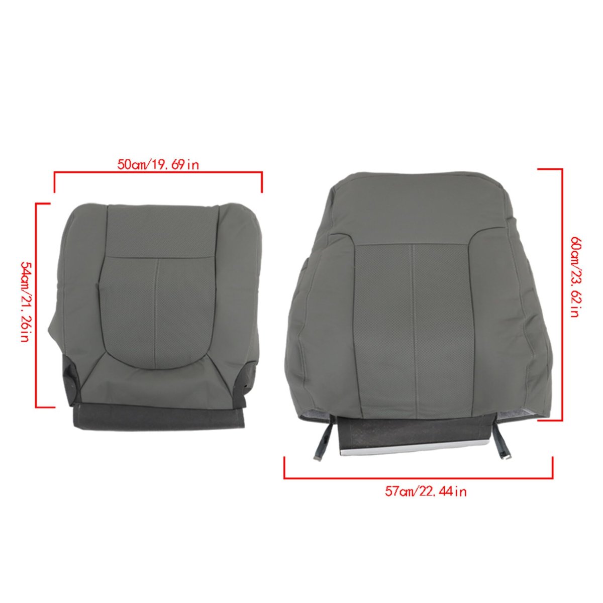Leather Seat Cover Gray Front Bottom Top Replacement For 2011-2016 F250 F350 F450 F550 Laria