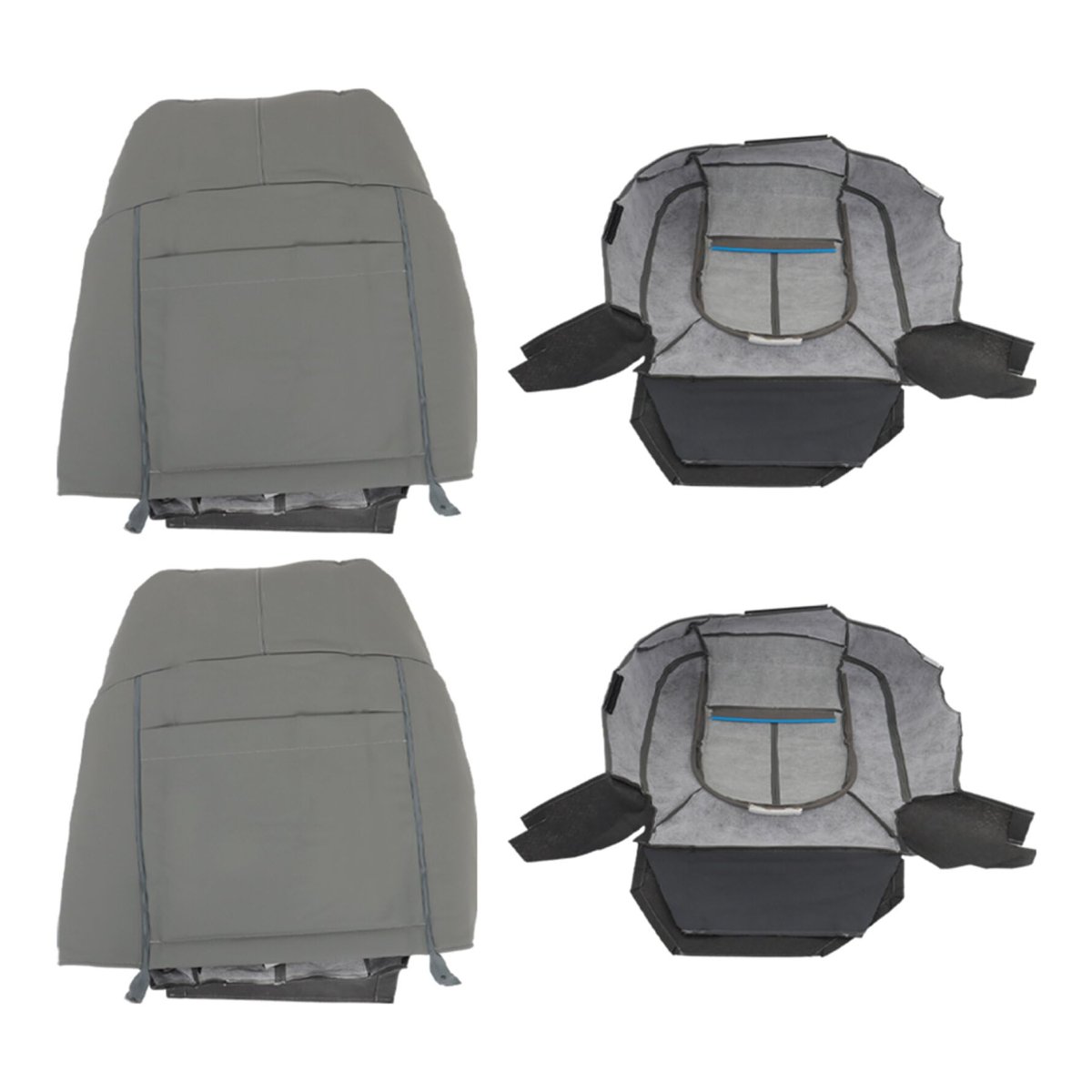 Leather Seat Cover Gray Front Bottom Top Replacement For 2011-2016 F250 F350 F450 F550 Laria