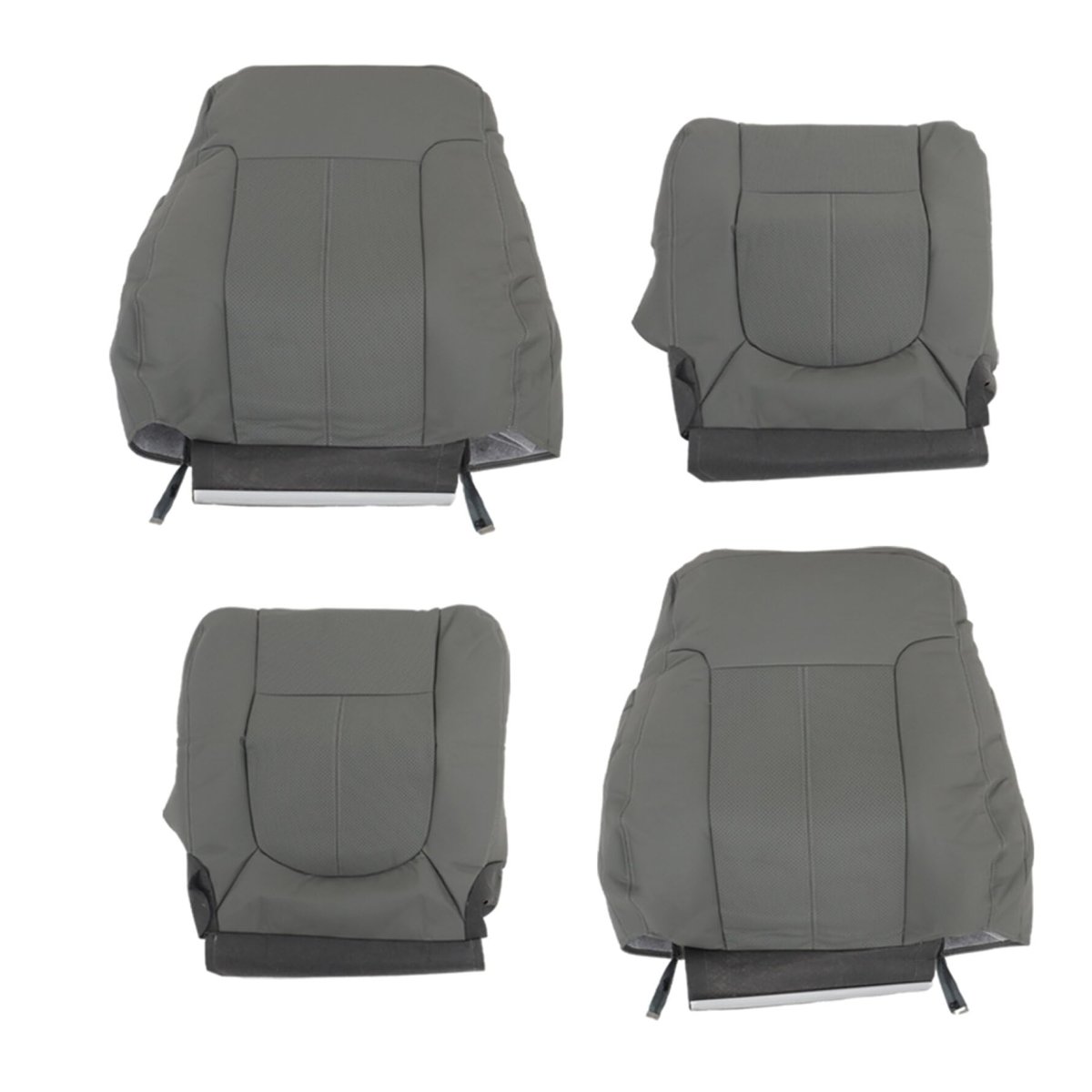 Leather Seat Cover Gray Front Bottom Top Replacement For 2011-2016 F250 F350 F450 F550 Laria