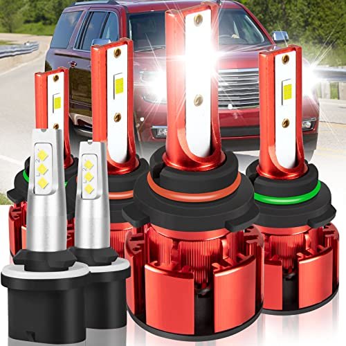 Obndvu Fit For Chevy Suburban 2000-2006 Led Headlights Bulbs 9005 9006 High Low Beam 880 Fog Lights 36000lm 6500k White 500