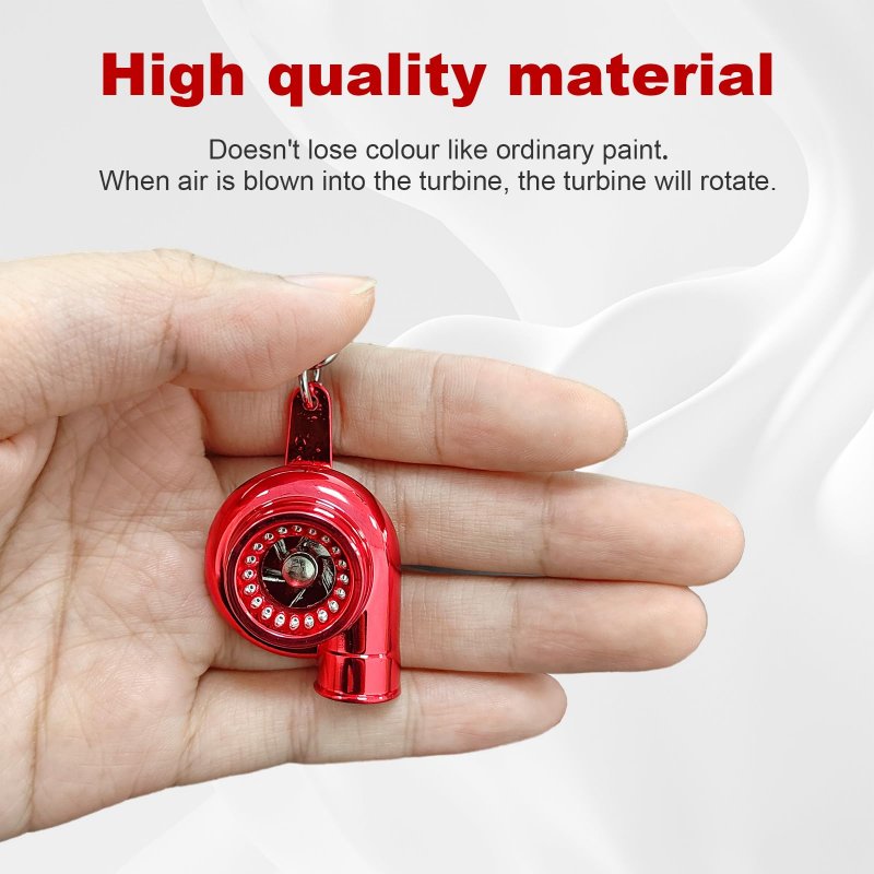 Augeny Car Turbo Keychain Creative Charming Polishedcharger Chain Mini Auto Turbo Key Ring Part Decoration Small-red
