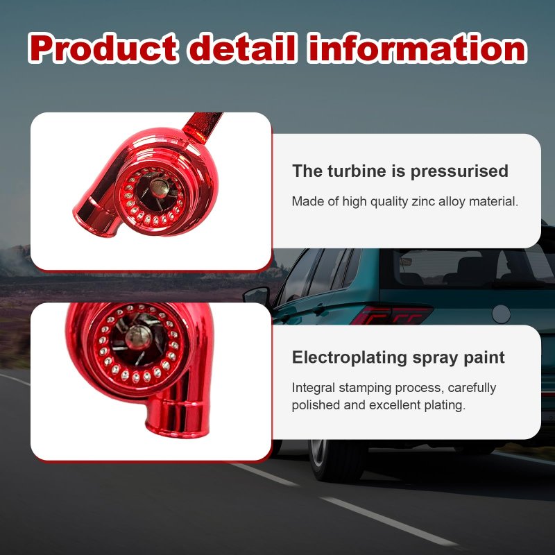 Augeny Car Turbo Keychain Creative Charming Polishedcharger Chain Mini Auto Turbo Key Ring Part Decoration Small-red