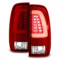 Akkon For 97-03 Ford F150 99-07 F250 F350 Super Duty Red Clear Led Tube Tail Lights Lamps Pair Left And Right 