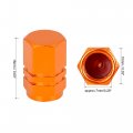 X Autohaux 8pcs Orange Tire Stem Valve Caps Wheel Covers Car Dustproof Hexagon Shape Aluminium Alloy Cap