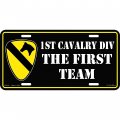 U S Army License Plate 1st Cavalry Division Combat Veteran Frame Black